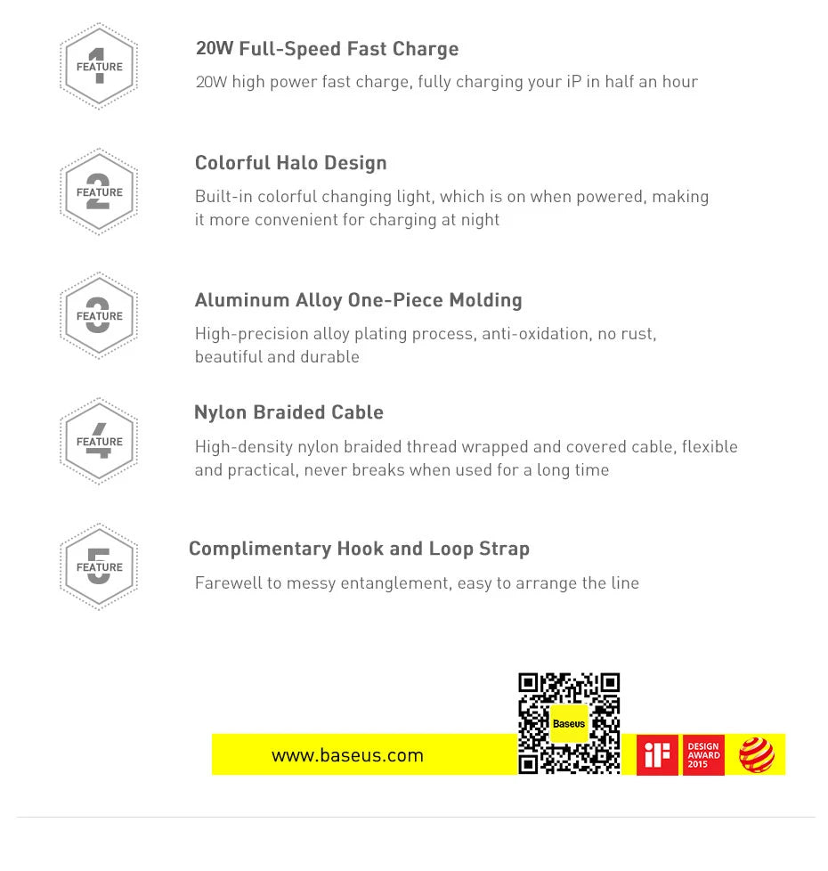 Baseus USB Cable 18W Lighting - CONGATON