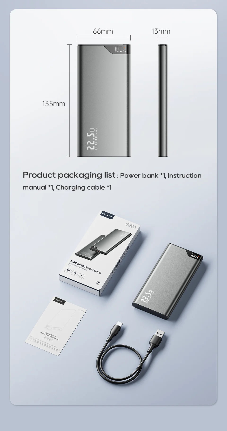 KUULAA 22.5W Power Bank 10000mAh - CONGATON