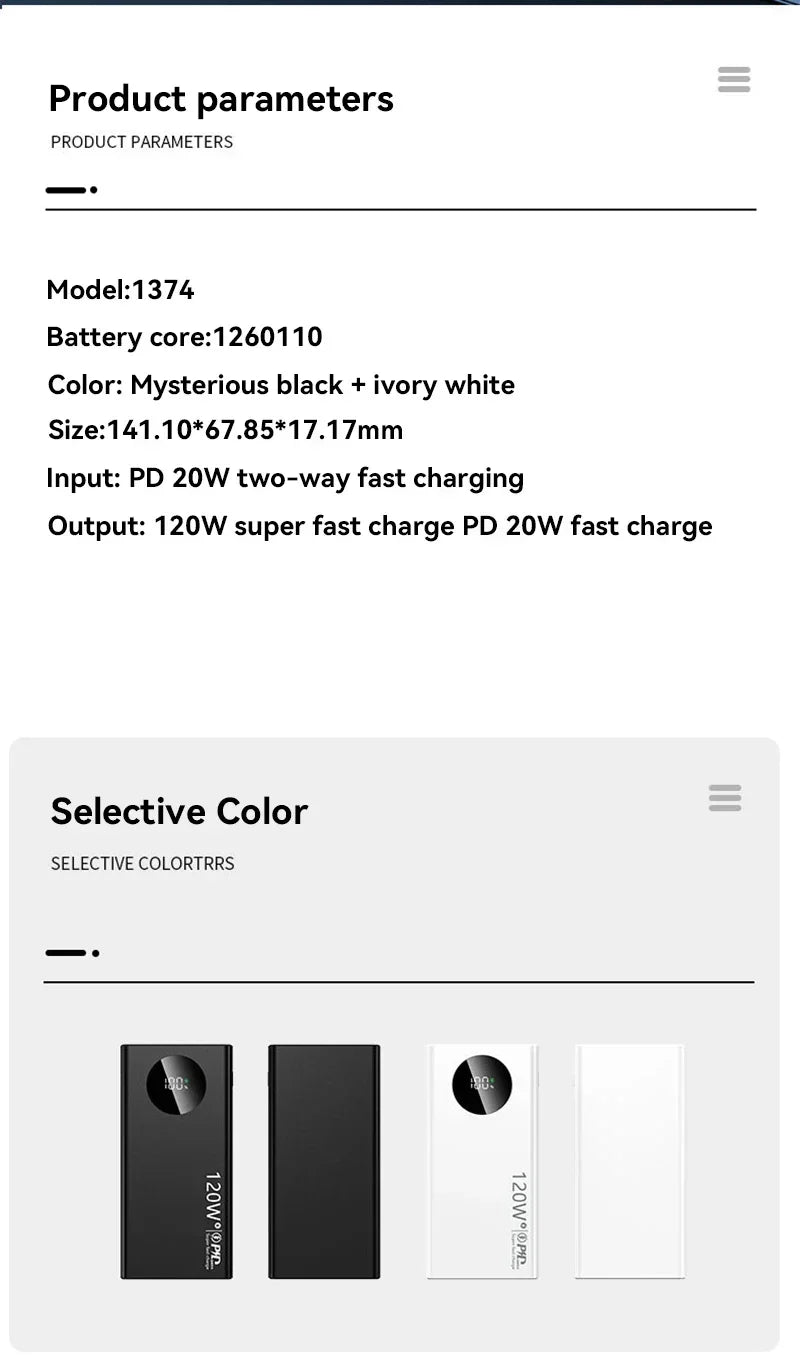 Xiaomi 120W 50000mAh High Capacity Power Bank - CONGATON