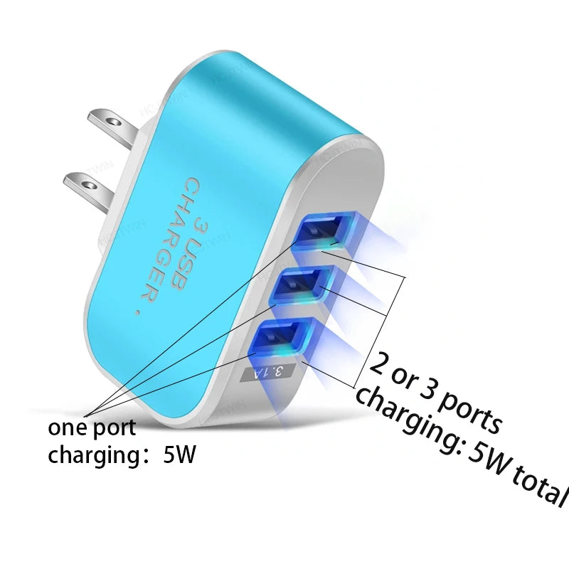 Tutew 3 USB Ports Multifunctional Charger - CONGATON