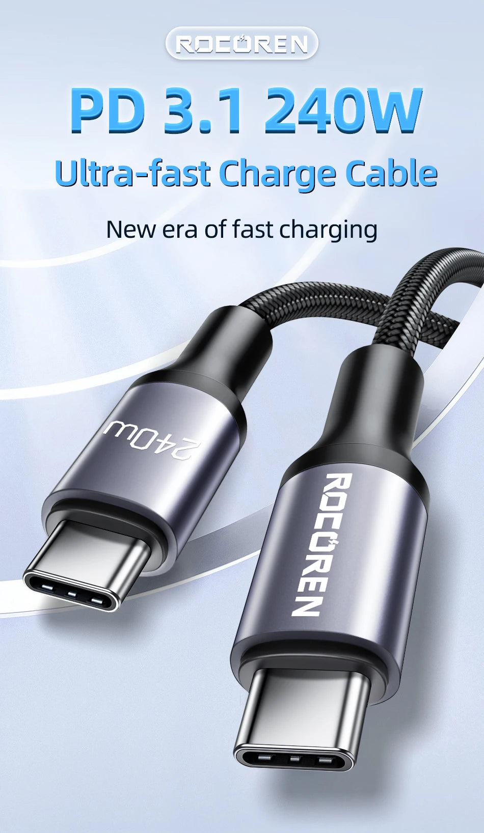 Rocoren 100W USB C PD 3.1 240W Fast Charging - CONGATON