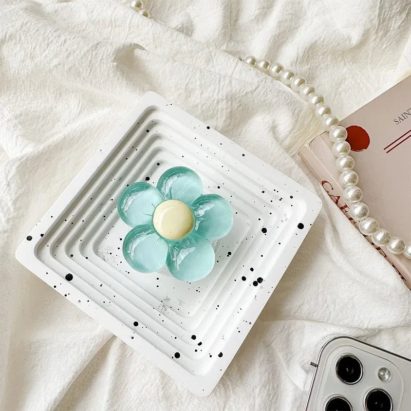 1pc Transparent Resin Candy-Colored Flower Phone Holder - CONGATON
