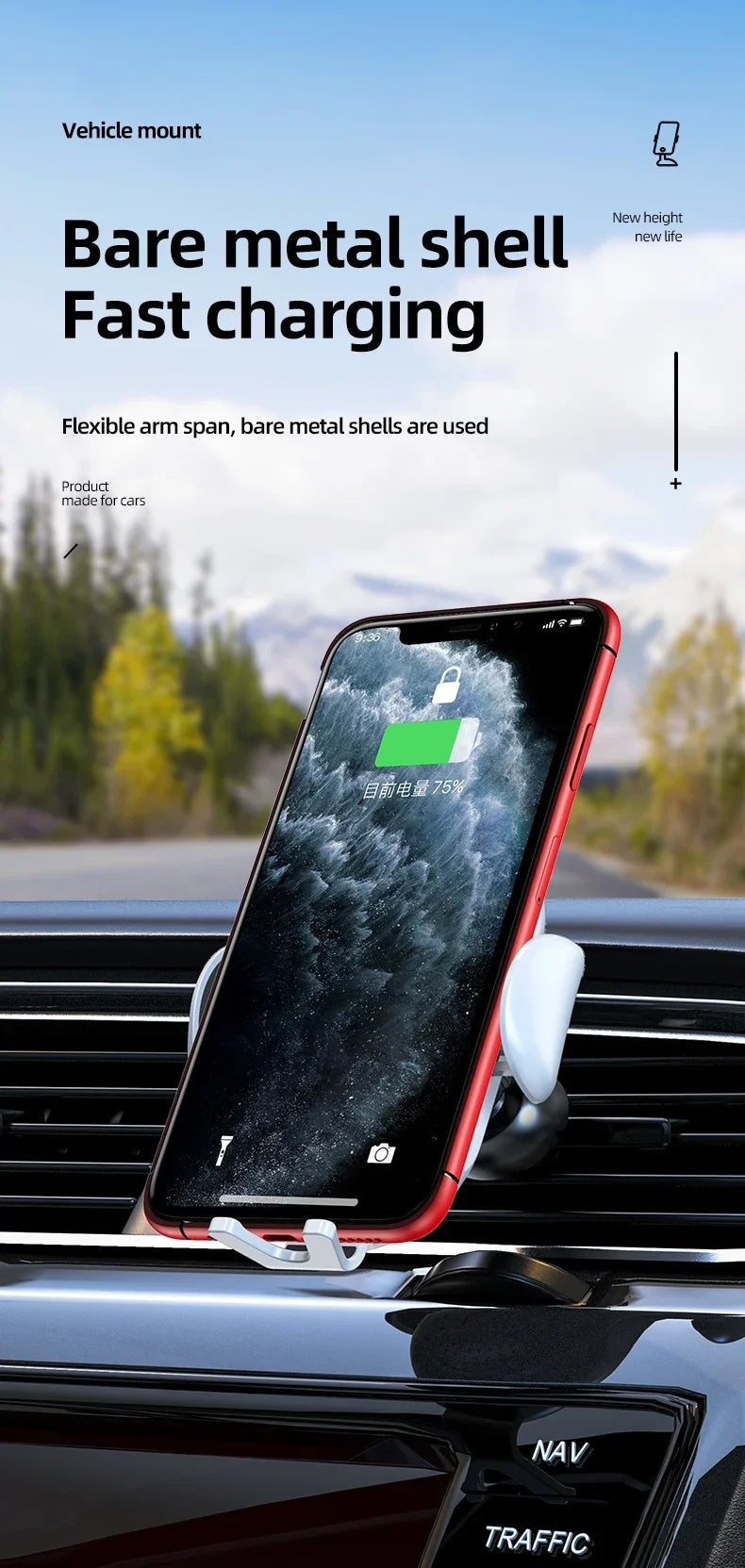 30W Wireless Charger Car Mount - Congaton