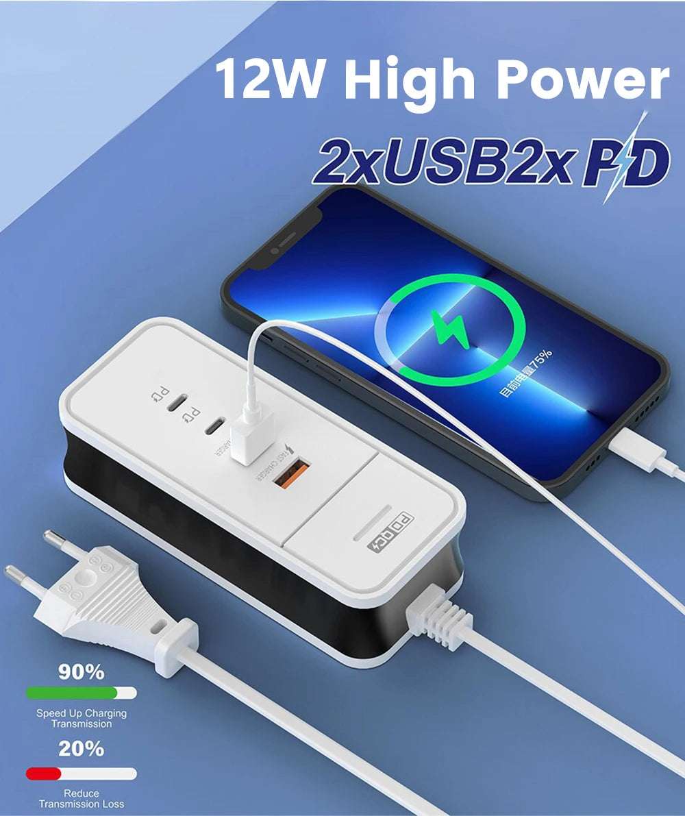 4 Port USB Charger QC 3.0 PD 12W - CONGATON