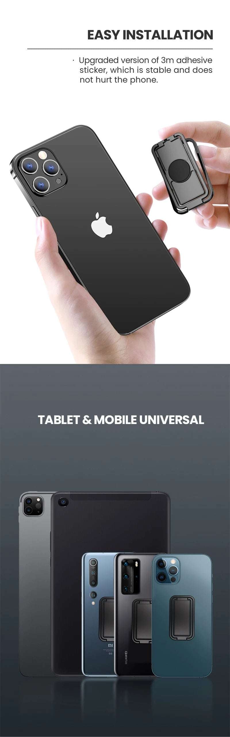 Metal Universal Finger Ring Phone Holder Stand - CONGATON