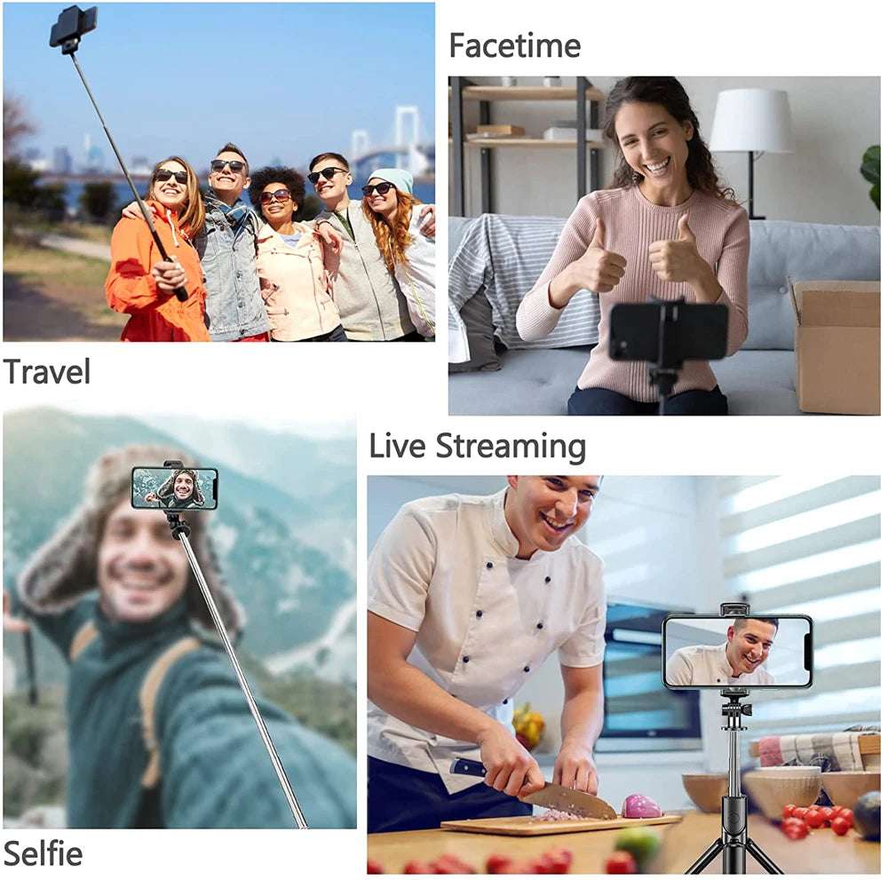 3In1 Bluetooth Wireless Selfie Tripod With Fill Light - CONGATON