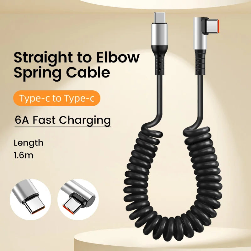 Usb C To Type C Spring Cable Pd 6A - CONGATON