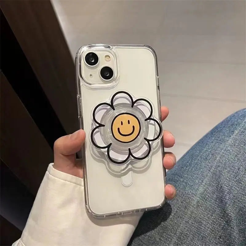 Korean Smile Face Flower Magnetic Stand Holder - CONGATON