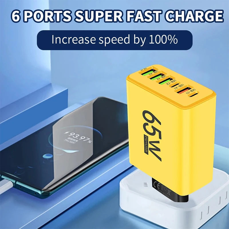 USB Type C Charger 6 Ports PD Fast Charger - CONGATON