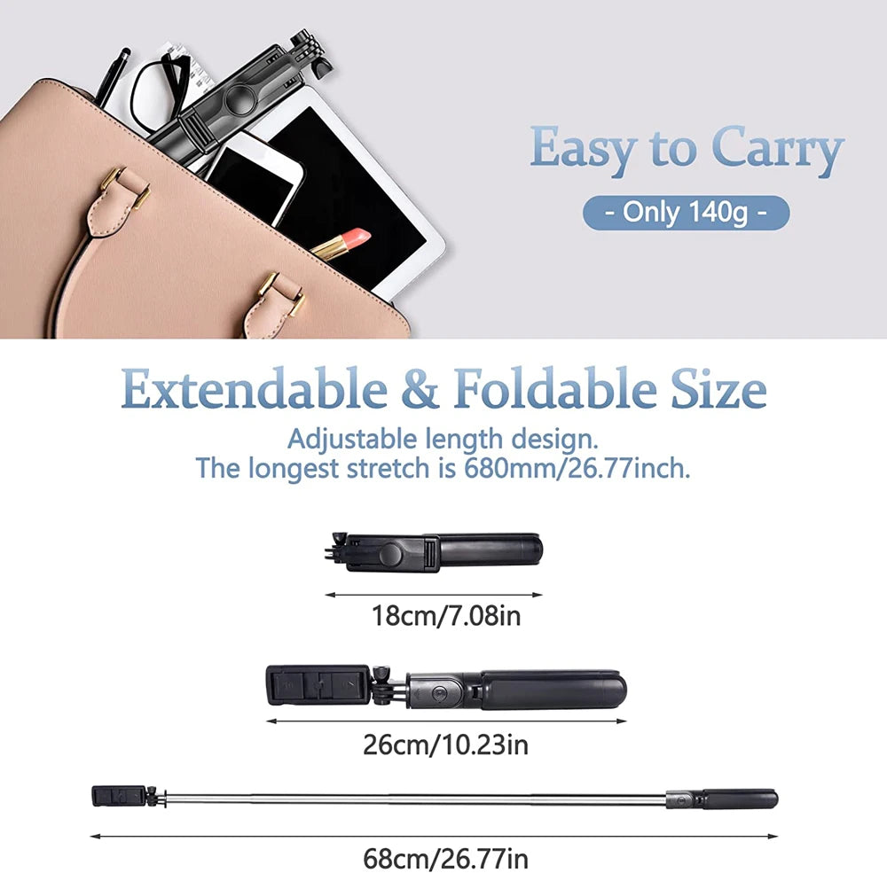 3In1 Bluetooth Wireless Selfie Tripod With Fill Light - CONGATON