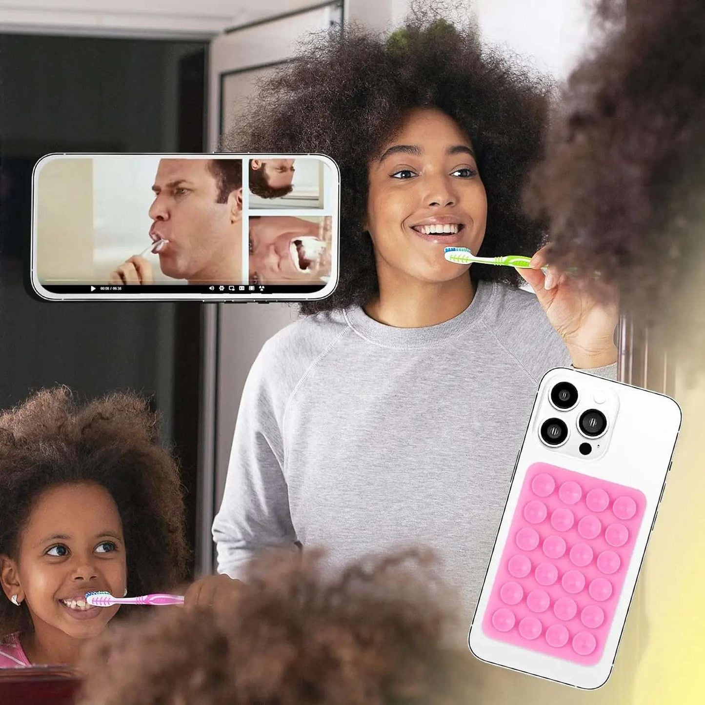 Strong Grip Phone Holder Adhesive Silicone Suction - CONGATON