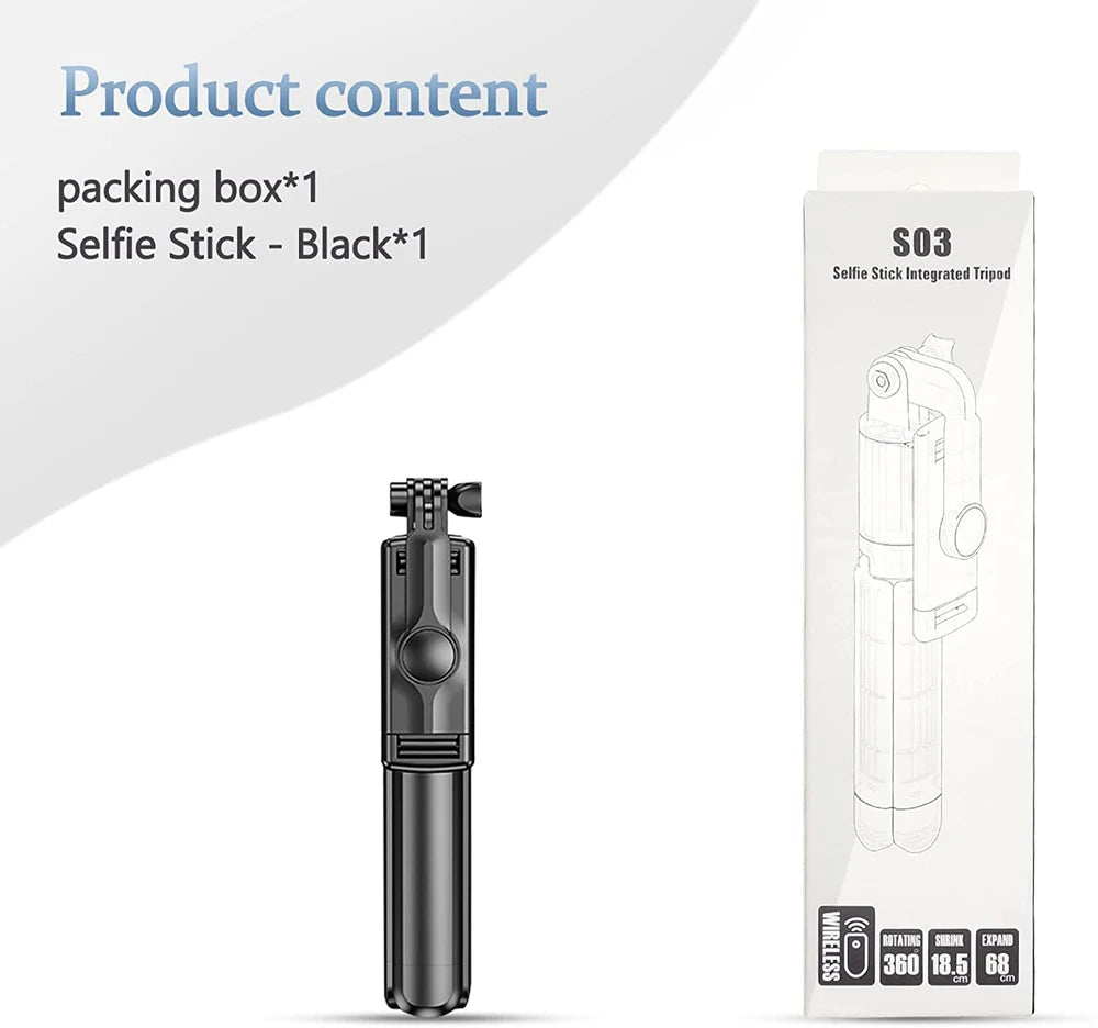3In1 Bluetooth Wireless Selfie Tripod With Fill Light - CONGATON