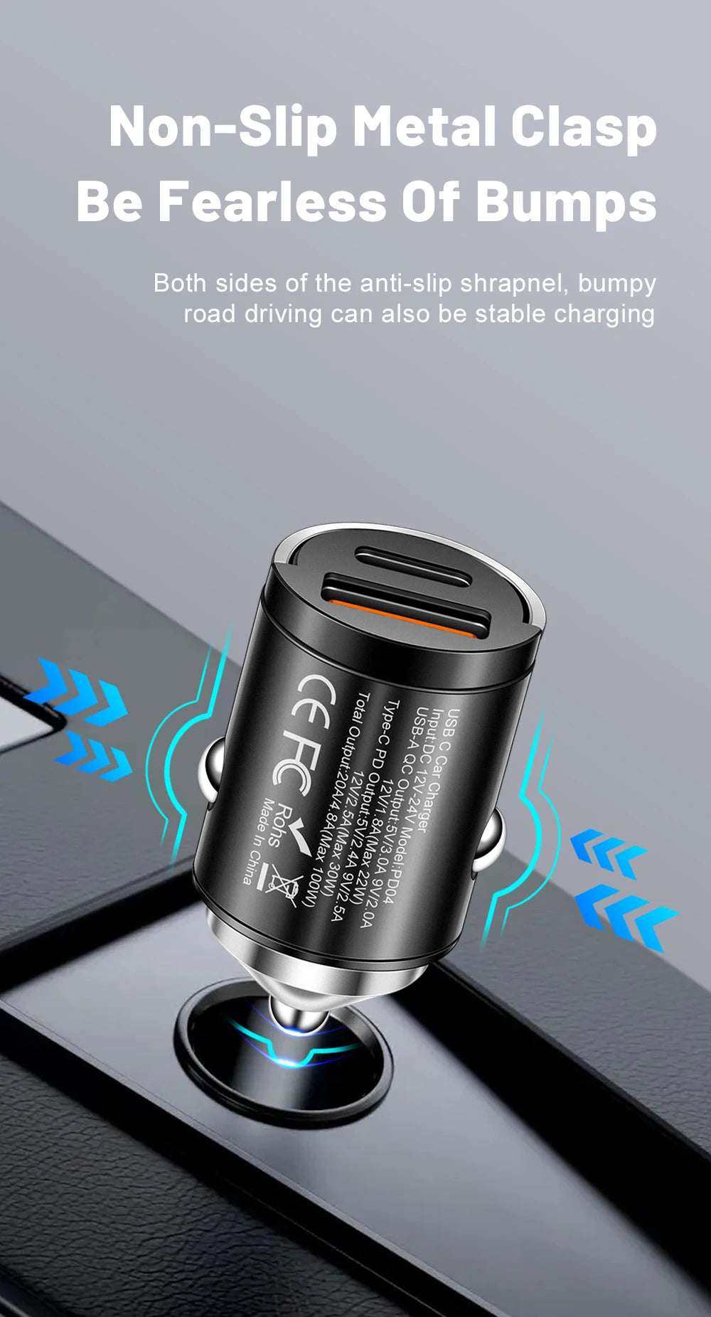 100W PD Car Charger USB Type C - CONGATON