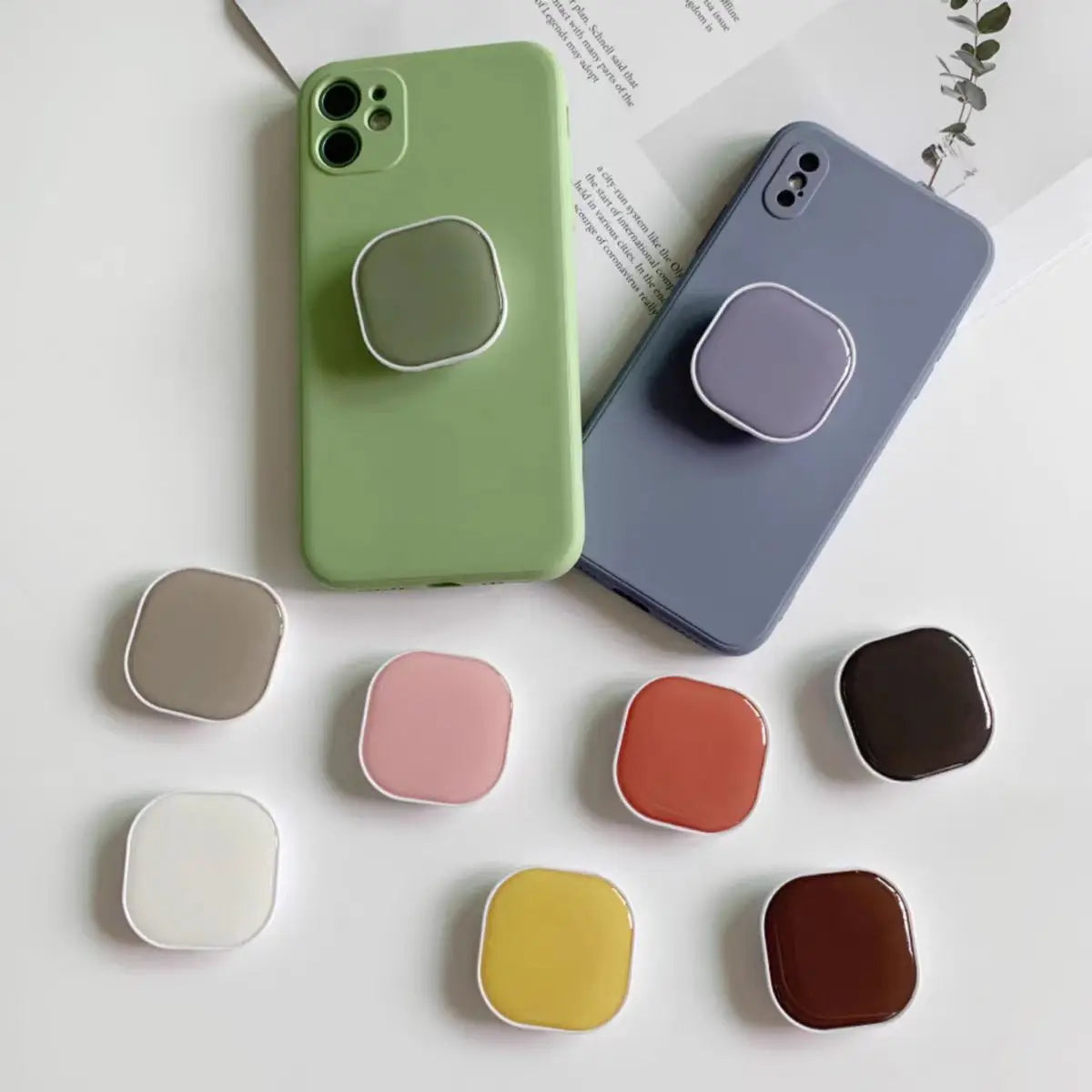 Cute Square Popping Sockets Grip Phone Holders Finger Ring - CONGATON