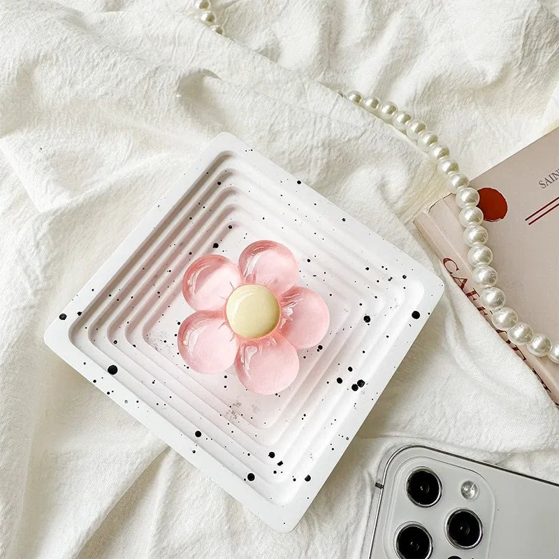 1pc Transparent Resin Candy-Colored Flower Phone Holder - CONGATON