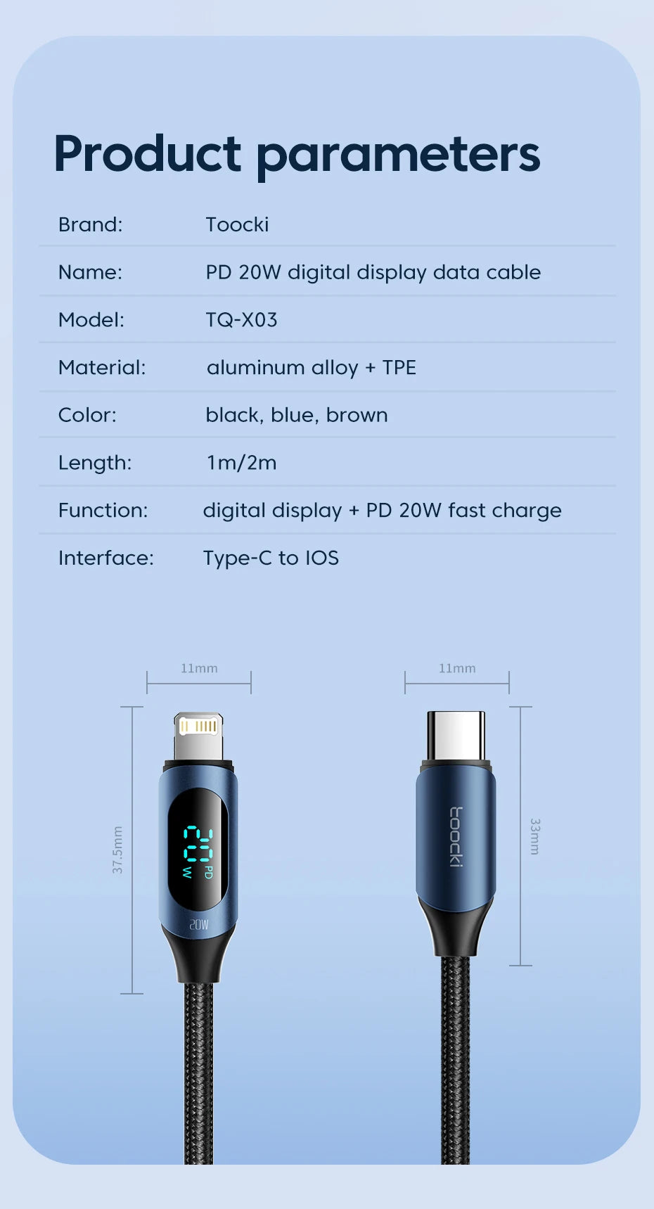 Toocki USB C To Lightning 20W - CONGATON