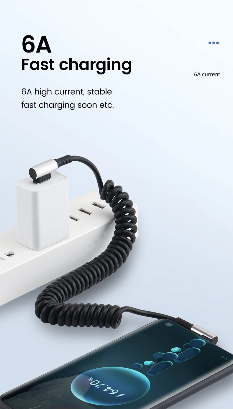 Usb C To Type C Spring Cable Pd 6A - CONGATON