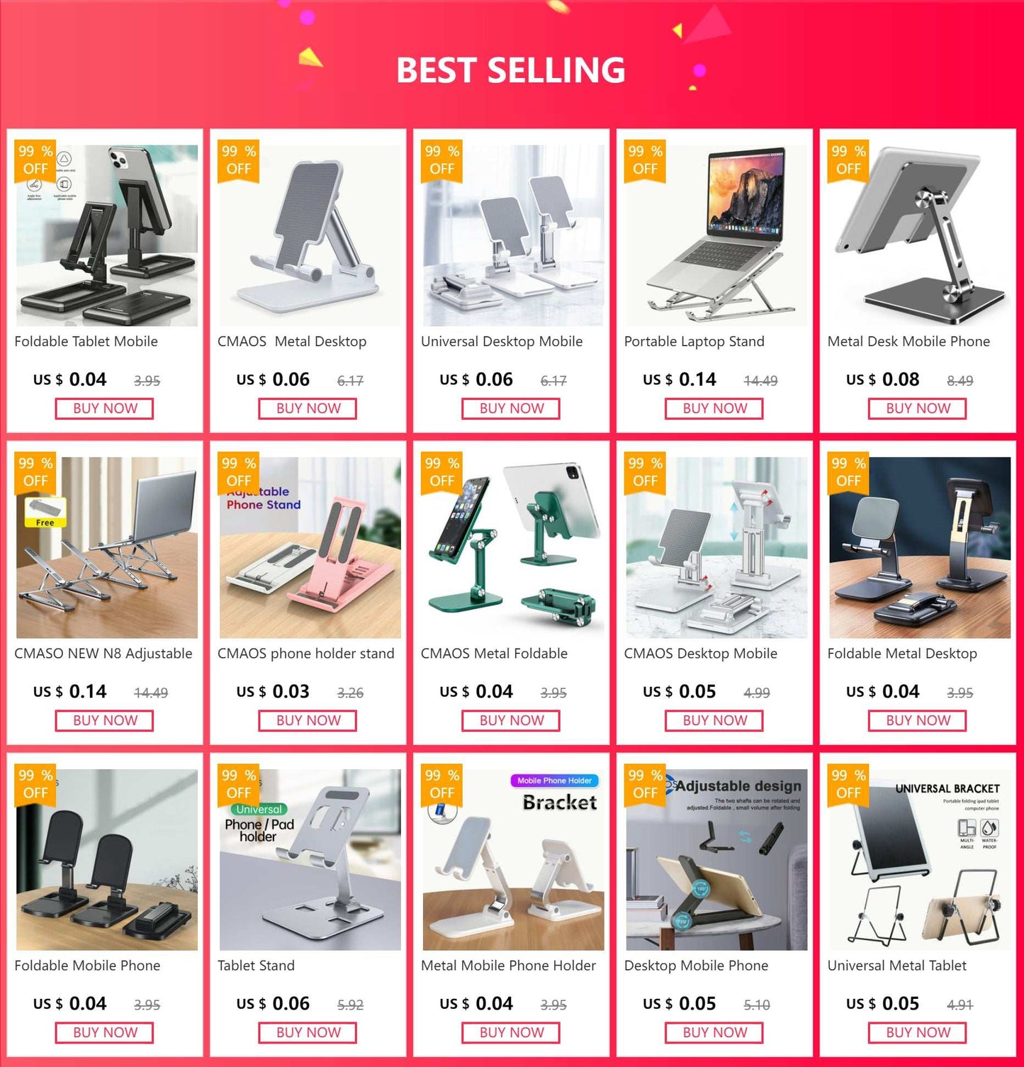 Foldable Metal Desktop Mobile Phone Stand - CONGATON