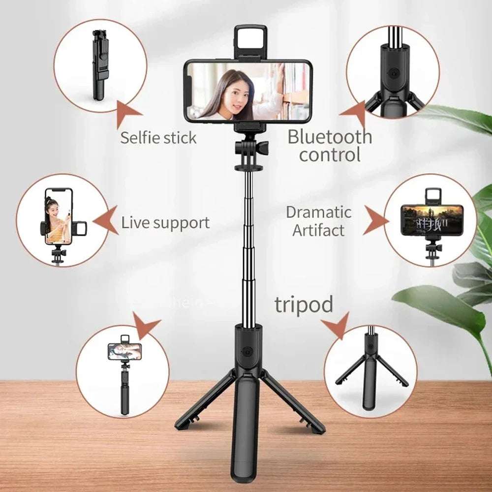 3In1 Bluetooth Wireless Selfie Tripod With Fill Light - CONGATON