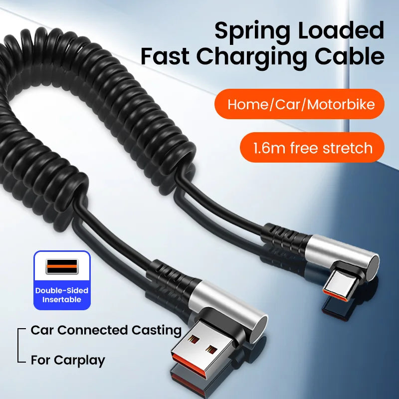 Usb C To Type C Spring Cable Pd 6A - CONGATON