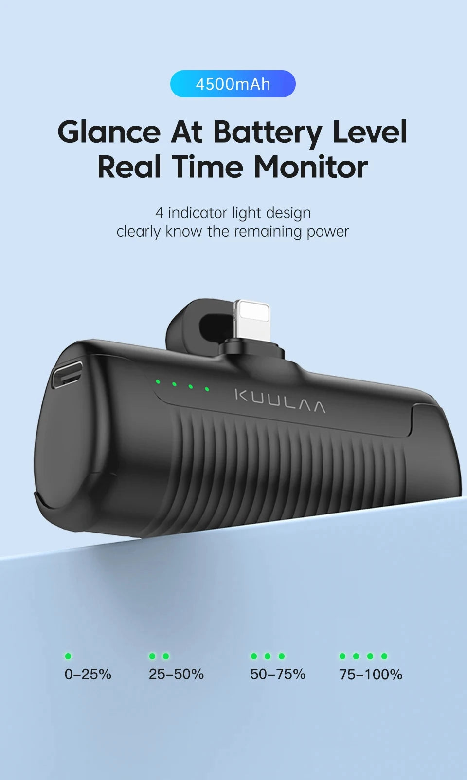 KUULAA Mini Power Bank 4500mAh - CONGATON