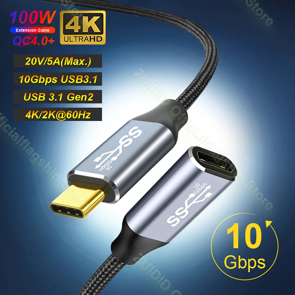 USB C 3.1 Gen2 10Gbps Extension Cable Type C - CONGATON