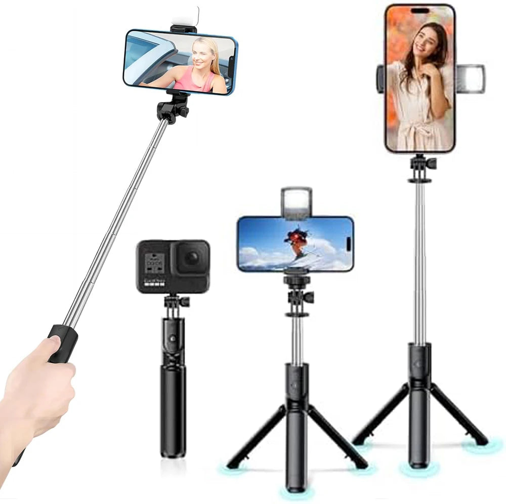 3In1 Bluetooth Wireless Selfie Tripod With Fill Light - CONGATON