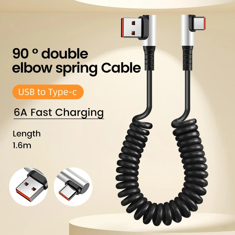 Usb C To Type C Spring Cable Pd 6A - CONGATON