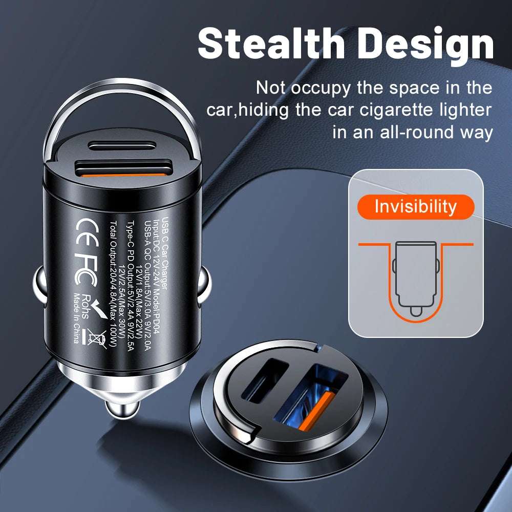 100W PD Car Charger USB Type C - CONGATON