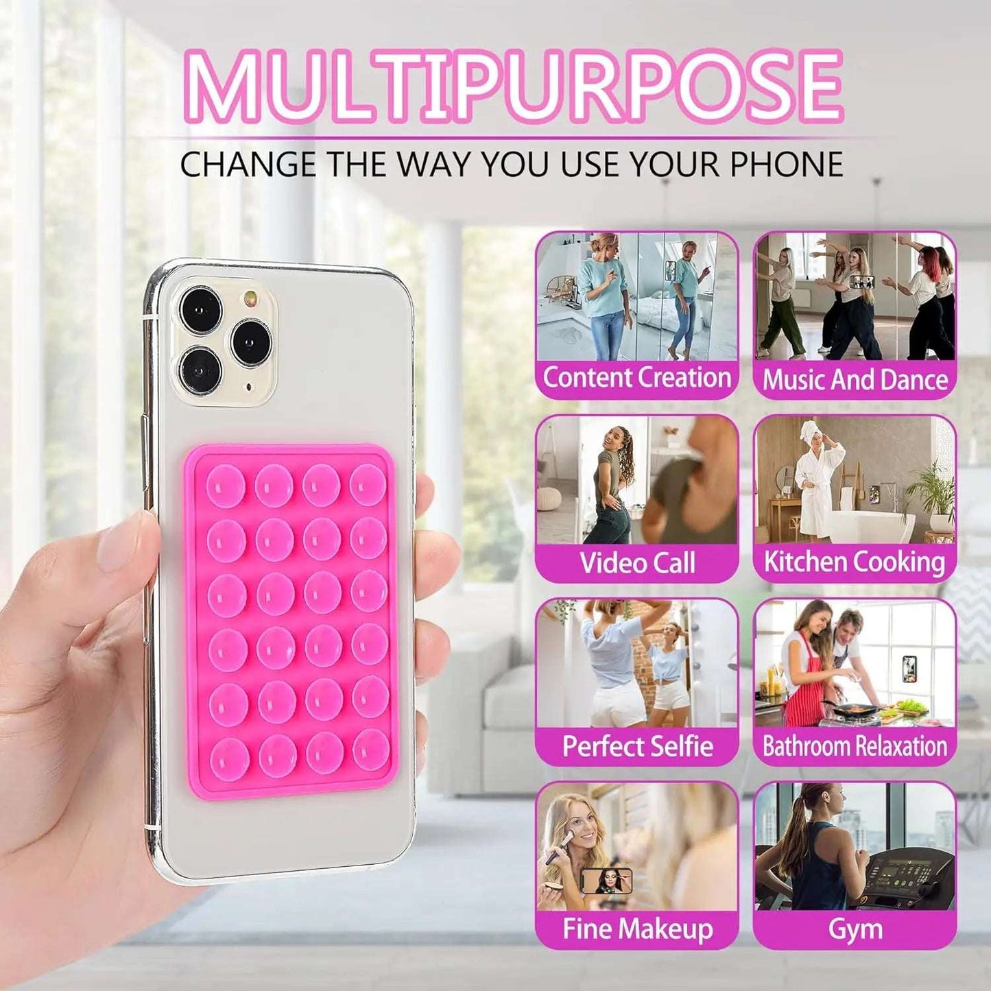 Strong Grip Phone Holder Adhesive Silicone Suction - CONGATON