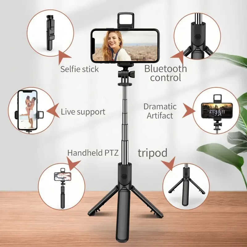 All In One Expandable Portable IPhone Tripod Selfie Stick - CONGATON