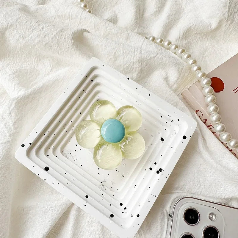 1pc Transparent Resin Candy-Colored Flower Phone Holder - CONGATON