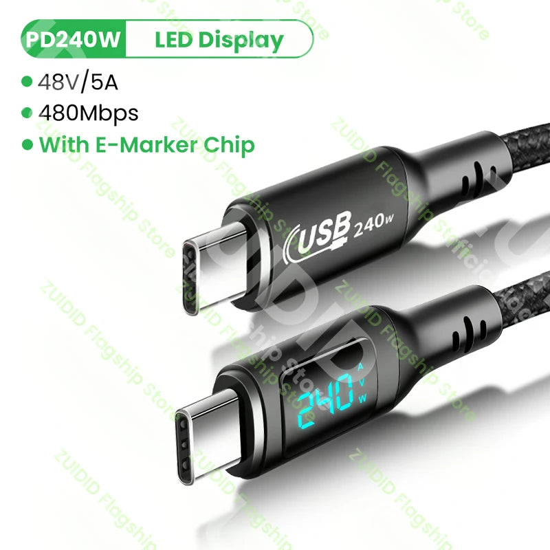 PD240W USB C to USB C Cable - CONGATON