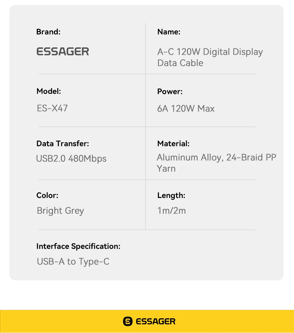 Essager 120W USB Type C Cable - CONGATON