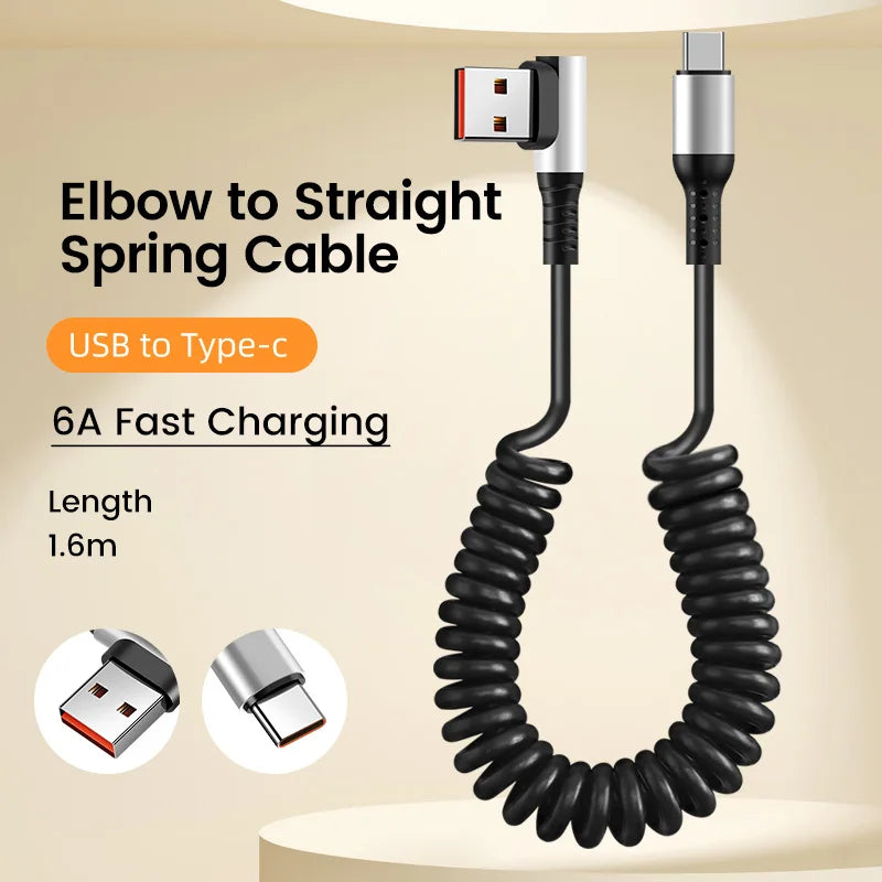 Usb C To Type C Spring Cable Pd 6A - CONGATON