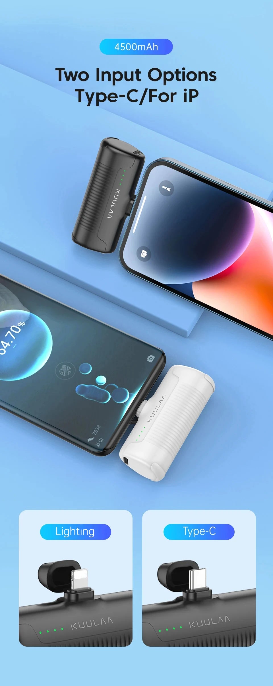 KUULAA Mini Power Bank 4500mAh - CONGATON