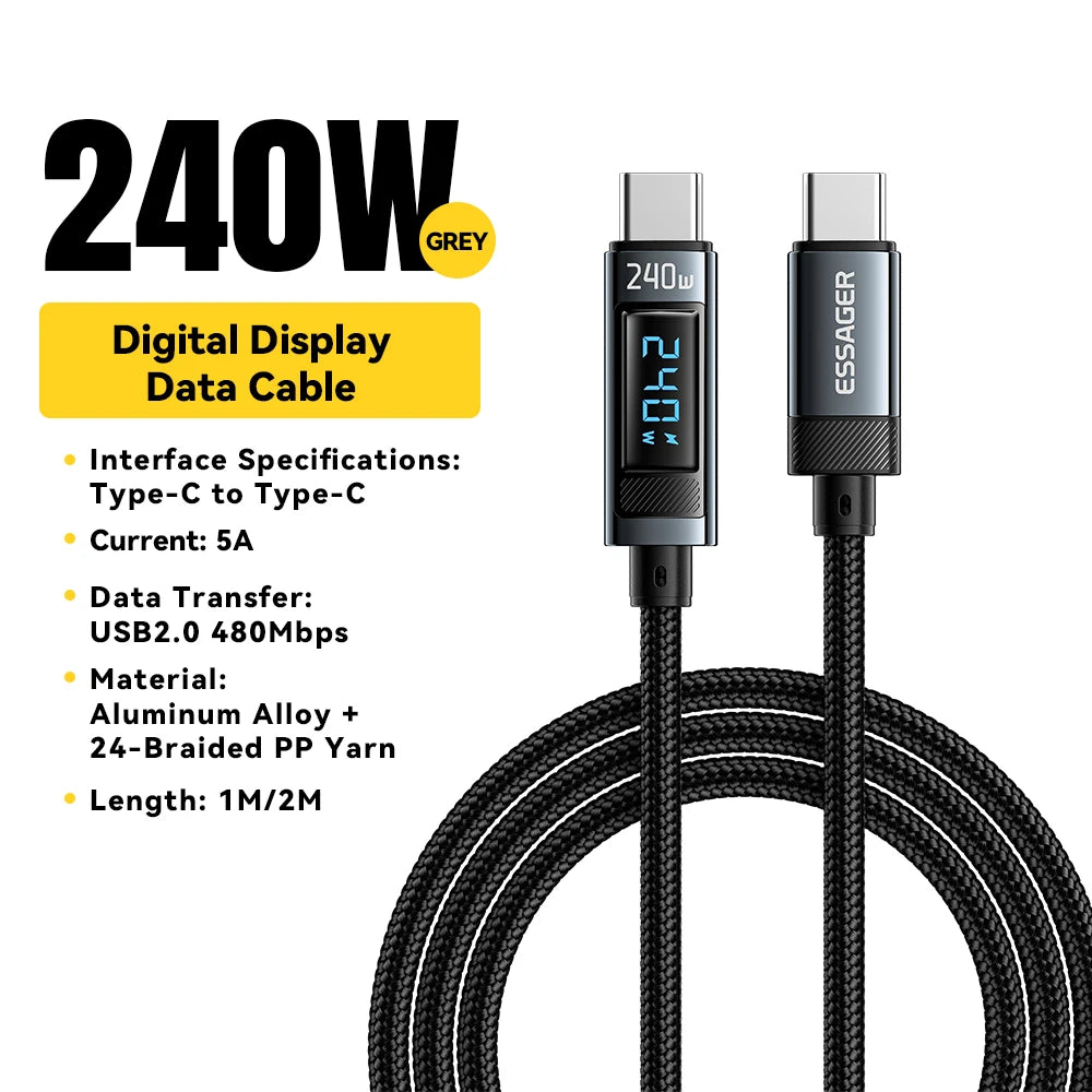 Essager 240W USB Type C To USB C 100W PD 3.1 - CONGATON