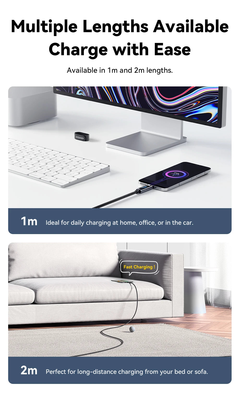 Essager 120W USB Type C Cable - CONGATON