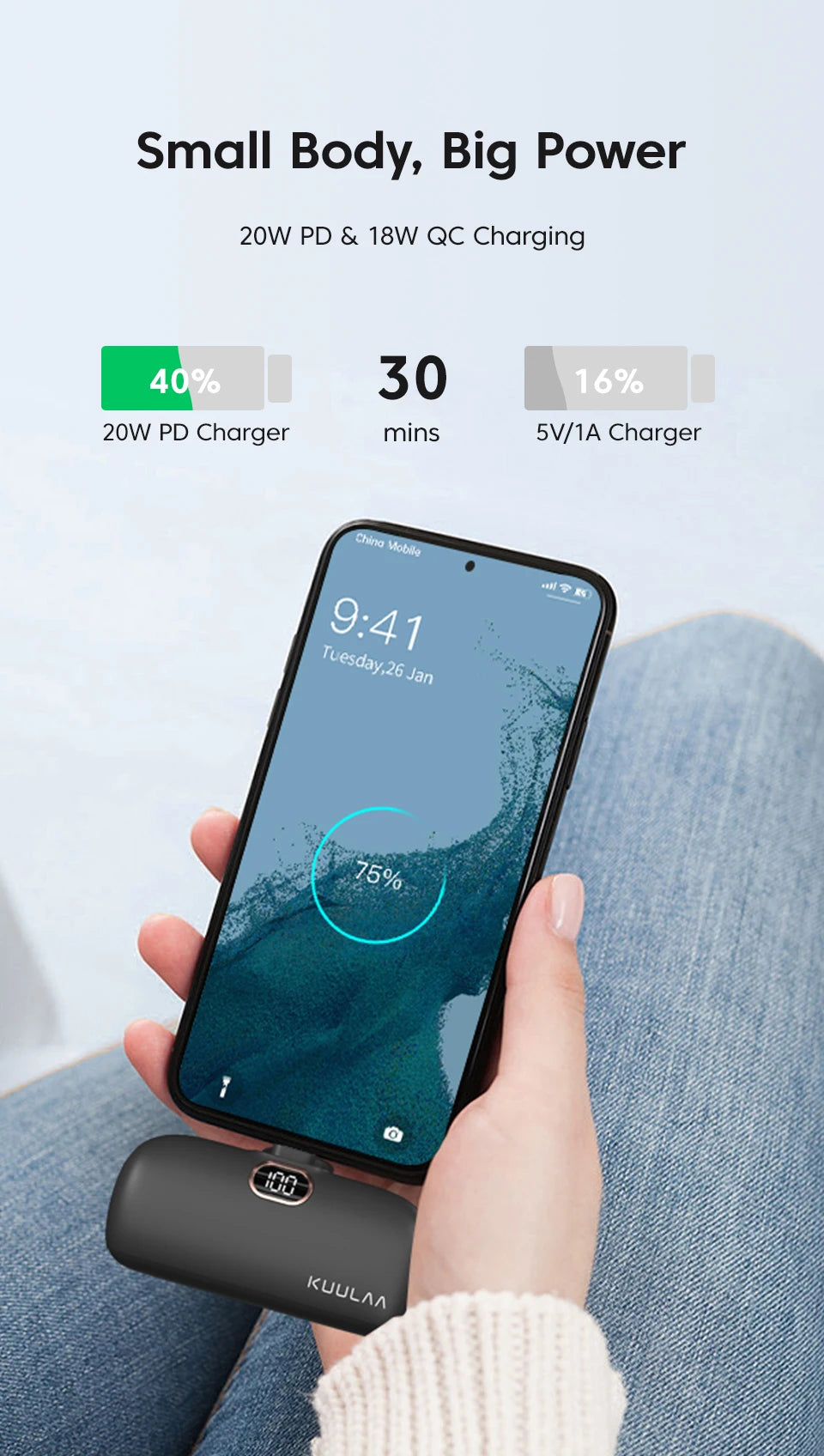 KUULAA Mini Power Bank 5000mAh - CONGATON