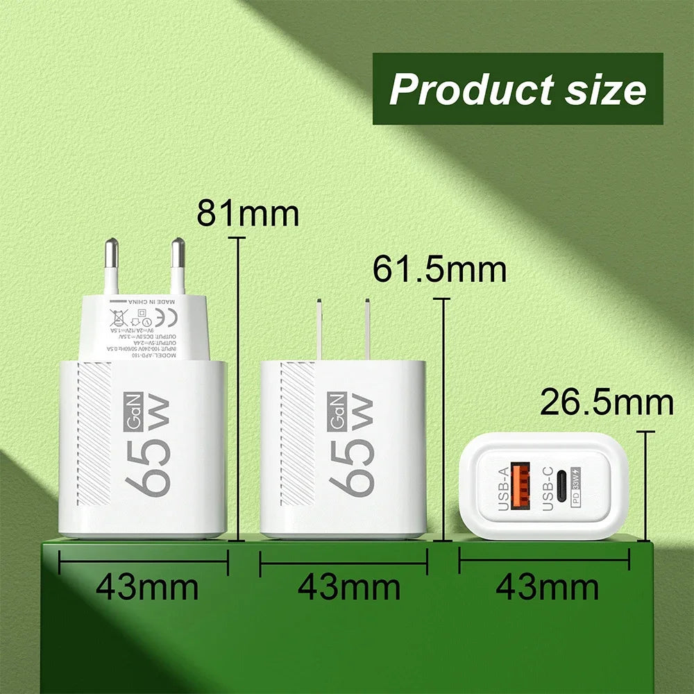 65W GaN USB C Charger Fast Charging - CONGATON