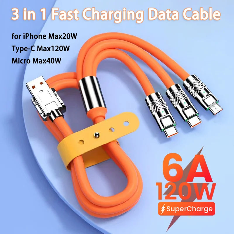 120W 6A 3 in 1 Fast Charging Type C - CONGATON