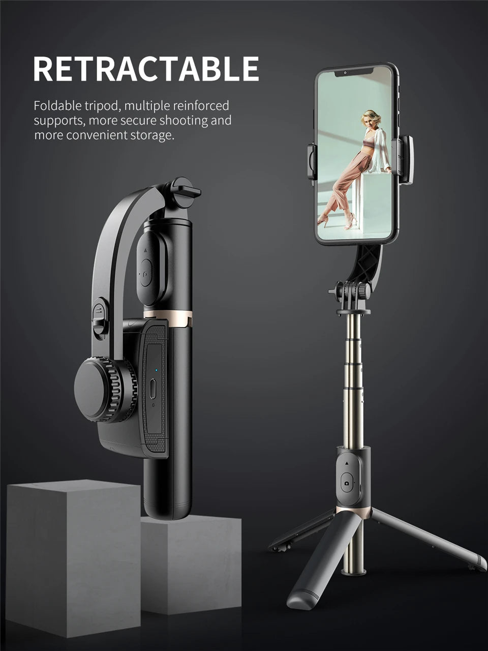 Roreta 2023 New Gimbal Stabilizer Selfie Stick - CONGATON