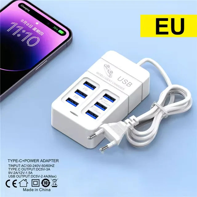 6 IN 1 USB Charger 35W PD Type C Fast - CONGATON