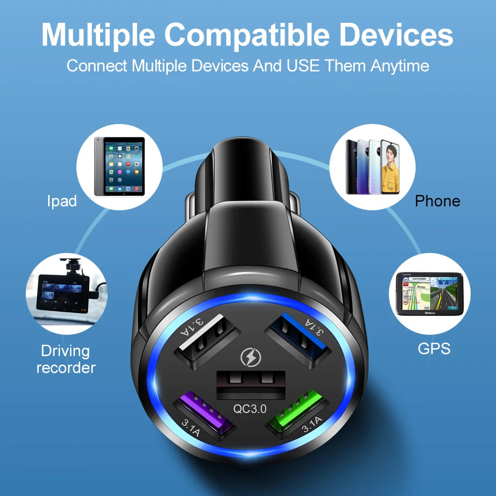 AIXXCO 3 Ports USB Car Charger - CONGATON
