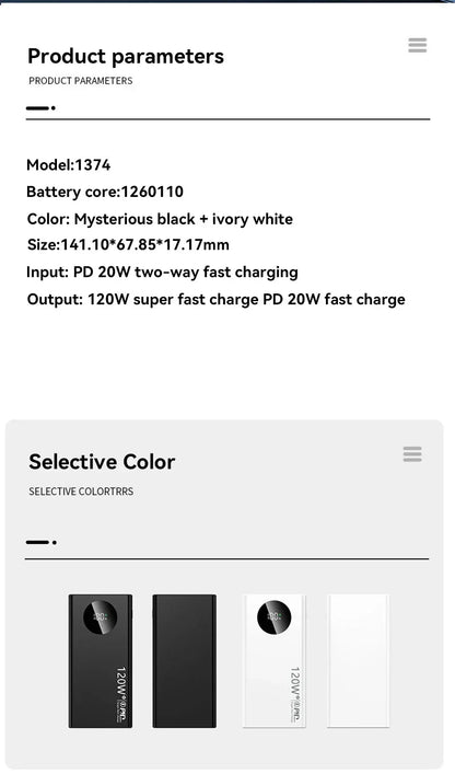 Xiaomi 120W 50000mAh High Capacity Power Bank - CONGATON