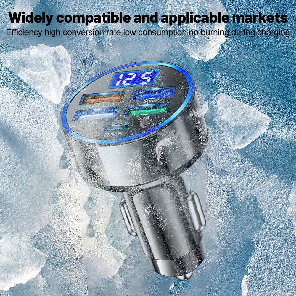 250W LED Car Charger 5 Ports Fast Charge - CONGATON