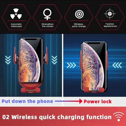 15W Fashion Qi Fast Wireless Charger Car Phone Holder - Congaton