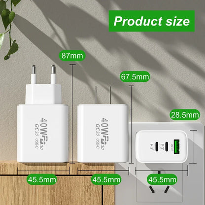 USB C Charger 40W Mobile Phone Type-C PD - CONGATON