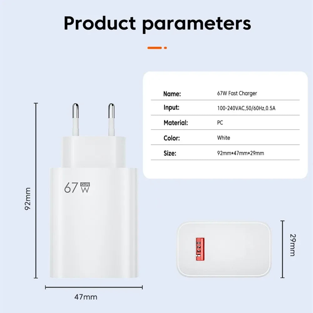 For Xiaomi 67W USB Super Fast Charger - CONGATON