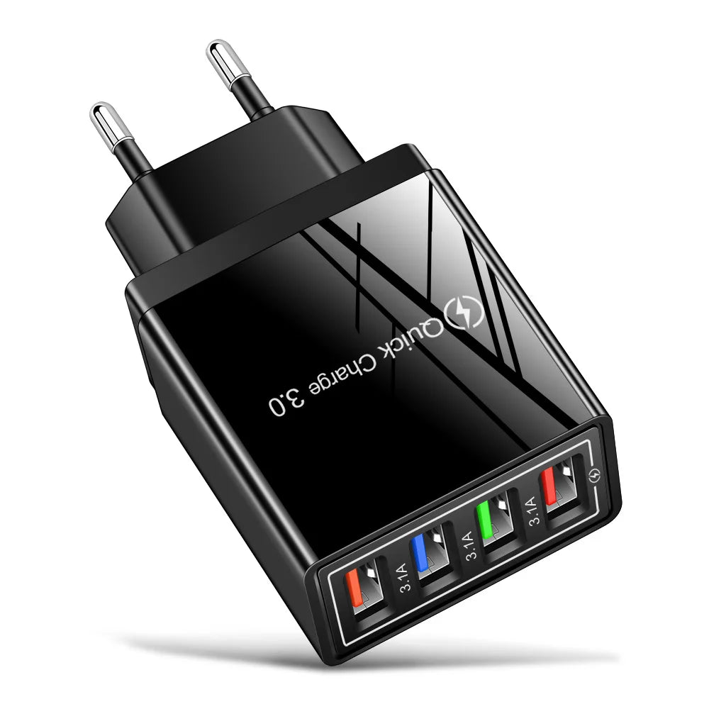 EU US Plug USB Charger Multi Port 4 USB - CONGATON